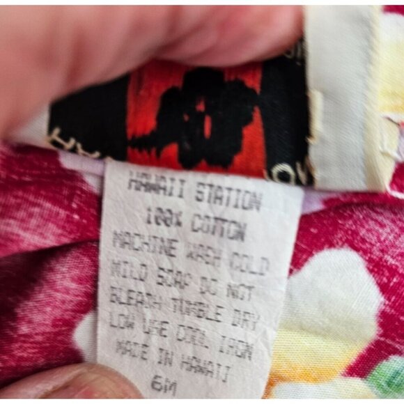 Hawaiian Station Baby Dress Size 6M Off Shoulder Tropical Pink Yellow Floral - Picture 6 of 8